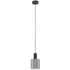 Image de Eglo Suspension Gorosiba, lampe à pendant pour table manger en verre fumé, 1 flamme, noir traité et métal noir, douille E27, Ø 15 cm