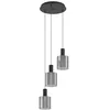Image de Eglo suspension Gorosiba, lampe cluster pour table à manger en verre fumé, 3 flammes, noir traité, métal noir, douille E27, Ø 41 cm