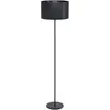 Image de Eglo Lampadaire Maserlo 1, lampe à poser vintage, luminaire salon en acier et textile noir, avec interrupteur à pied, douille E27