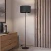 Image de EGLO Lampe sur pied Maserlo, noir, hauteur 151 cm, tissu/acier