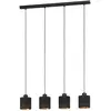 Image de EGLO Suspension Esteperra, noire/dorée à 4 lampes