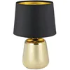 Image de Eglo Lampe de chevet Manalba 1, lampe de table à poser en céramique dorée