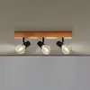Image de EGLO Plafonnier Townshend 3 en bois à 3 lampes noir