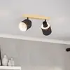 Image de EGLO Spot pour plafond Batallas, longueur 30 cm, noir/bois, à 2 lampes.