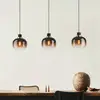 Image de EGLO Suspension Oilella, noir-brun, longueur 95 cm, verre, à 3 lampes.