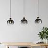 Image de EGLO Suspension Oilella, noir-gris, longueur 95 cm, verre, à 3 lampes.