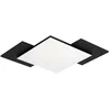 Image de Eglo Luminaire plafonnier Tamuria, panneau LED avec décor réversible, lampe de plafond en métal noir et bois naturel pour salon, blanc chaud, 53,7 cm