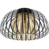 Image de Eglo Luminaire plafonnier Encinitos, lustre en métal noir et laiton brossé, lampe de plafond pour salon et chambre à coucher, douille E27