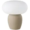 Image de Eglo Lampe de table Cahuama, luminaire pour chevet avec abat-jour, en céramique beige clair et verre blanc, douille E27, 30 cm
