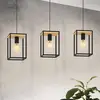 Image de EGLO Suspension Libertad, longueur 88 cm, noir/bois, 3 lampes