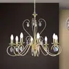 Image de Orion Lustre Alessia à 8 lampes en cristal doré