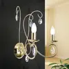 Image de Orion Applique murale Alessia à 2 lampes en verre cristal doré