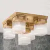 Image de Orion Plafonnier Frieda à cinq lampes en laiton entier