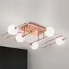 Image de Orion Plafonnier LED Pipes en cuivre avec sphères verre