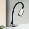 Image de Orion Lampe à pince LED Kurt nickel mat