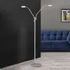 Image de Orion Lampadaire LED Cobra à 2 lampes, nickel-mat