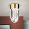 Image de Orion Plafonnier LED Prism, verre cristal Ø10cm, doré