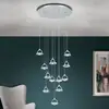 Image de Orion Suspension LED Moon, cristal K9, 12 lampes chromée