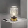 Image de Orion Lampe à poser Carneval, gris fumé, verre, hauteur 23,5 cm, E27