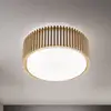Image de Orion Plafonnier Tarta, Ø 40 cm, bois, diffuseur textile, 3 x E27