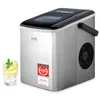 Image de TZS First Austria - Machine à glaçons en acier inoxydable - 9 glaçons en 7 à 9 minutes, Glaçons S/L, 12 kg 24 h - Machine à glaçons - Réservoir d'eau de 1,8 l, 120 W - Panneau de commande LED