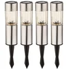 Image de Lot de 4 LED lampes solaires en acier inoxydable lumières pic éclairage extérieur batterie Globo 33253-4
