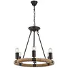 Image de Globo Plafond suspendu lampe chanvre corde lustre salon pendentif lustre lampe 69029-6