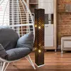 Image de Globo Lampe sur pied Clarke, noir/feuille d'or, hauteur 118 cm, tissu