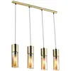 Image de Globo Plafonnier en laiton suspendu salon éclairage lampe suspension en verre ambre 21000-4HM