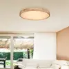 Image de Globo Plafonnier LED Rainer, Ø 80 cm, aspect bois, métal, CCT