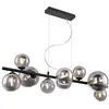 Image de Suspension LED RIHA en verre - Diamètre : 2 x 15 cm - 31,5 W - Couleur : noir - 4 x 10 cm - 3 x 12 cm