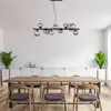 Image de Globo Suspension Riha, longueur 87 cm, noir/fumé, 9 lampes