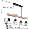 Image de Globo Suspension Mina, longueur 83 cm, noir/brun, à 4 lampes.