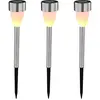Image de Globo Lot de 3 lampes LED solaires d'extérieur pour jardin Effet vacillant