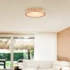 Image de Globo Plafonnier LED Rainer, Ø 40 cm, aspect bois, métal, CCT