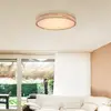 Image de Globo Plafonnier LED Rainer, Ø 60 cm, aspect bois, métal, CCT