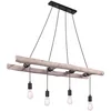 Image de GLOBO Suspension à 4 lampes avec échelle en bois - Largeur : 115 cm