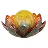 Image de Globo Lampe solaire LED en forme de fleur craquelée avec boule en verre ambré IP44 Vert 0,06 W