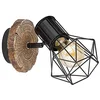 Image de GLOBO 54017W-1 Applique murale d'intérieur pour salon ou chambre à coucher Aspect bois Noir