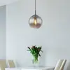 Image de Globo Suspension Samos, Ø 20 cm, gris fumé/noir, verre