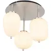 Image de Globo Plafonnier Blacky I, nickel/opal, Ø 46 cm, 3 lampes, verre