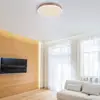 Image de Globo Plafonnier LED Doro Ø 45 cm bois foncé/blanc
