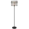 Image de Globo Lampadaire en métal et verre fumé Noir mat 152 cm