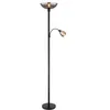 Image de Lampadaire - Hauteur : 178 cm - Couleur fumée - Noir - Verre - Métal - Avec bras de lecture