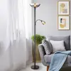 Image de Globo Lampadaire Blade, hauteur 178 cm, noir/fumé, à 2 lampes.