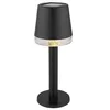 Image de Petite lampe de table solaire d'extérieur noire, hauteur 21,5 cm