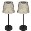 Image de Globo Lot de 2 lampes de table solaires couleur fumée, hauteur 29 cm