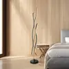 Image de Globo Lampe sur pied LED Geronimo, hauteur 135 cm, noir/aspect bois