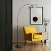 Image de Globo Lampe sur pied LED Della, hauteur 190 cm, noir/gris foncé, métal