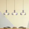 Image de Globo Suspension LED Grant, longueur 90 cm, gris fumé, à 3 lampes, verre